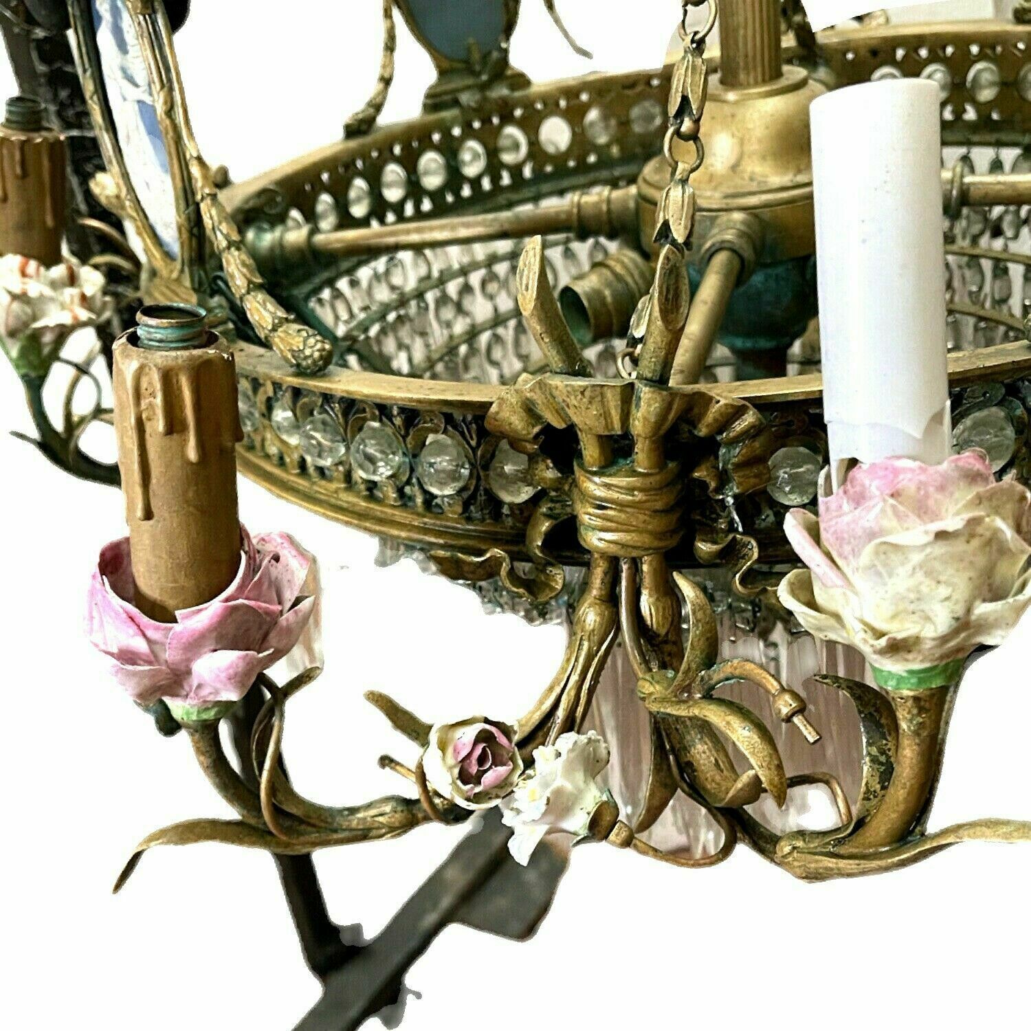 Louis XVI Style Chandelier In Bronze And Crystal Pendants XIX Century photo furniture