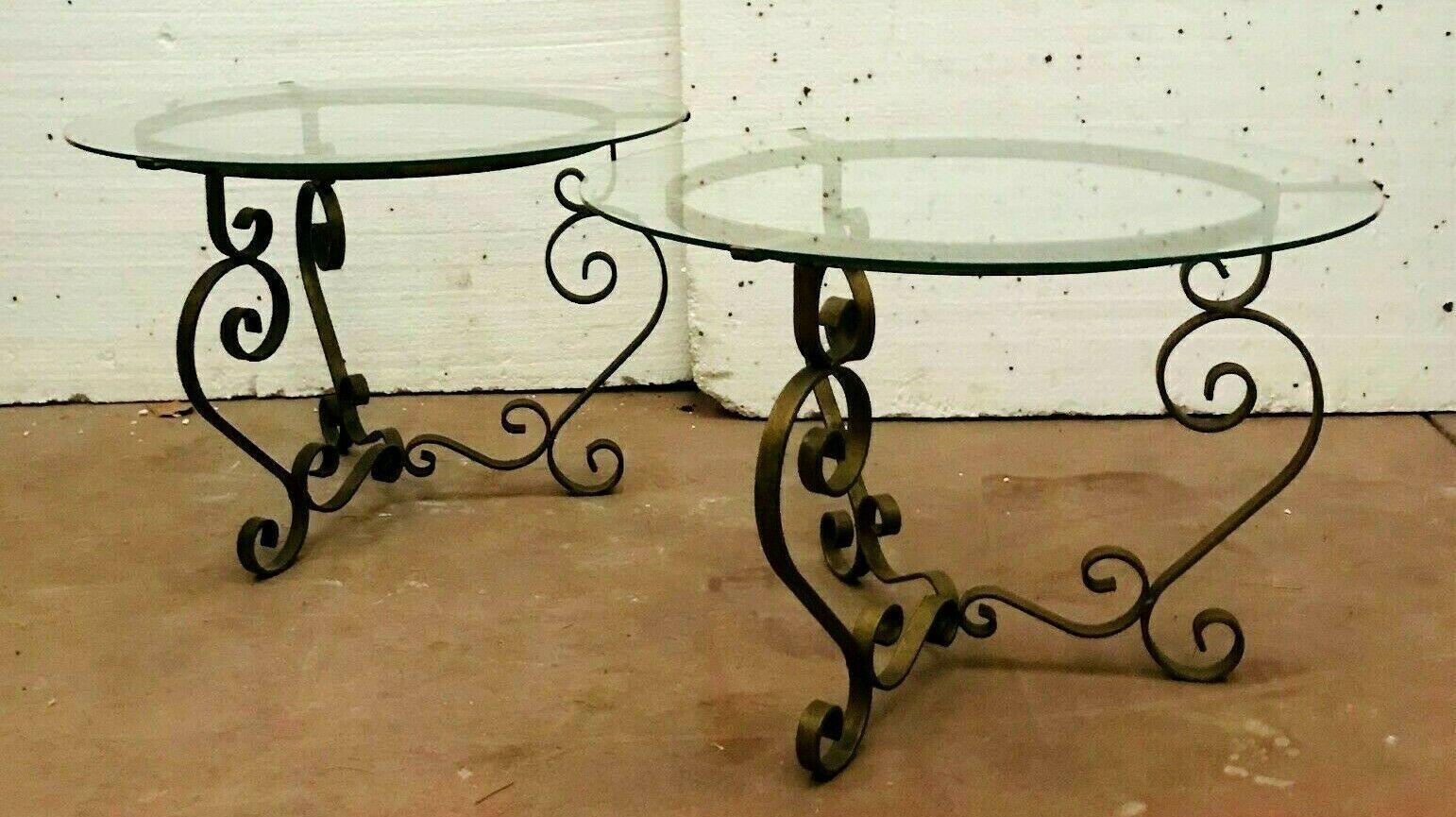 Pair Of 20th Century Wrought Iron Coffee Tables photo furniture