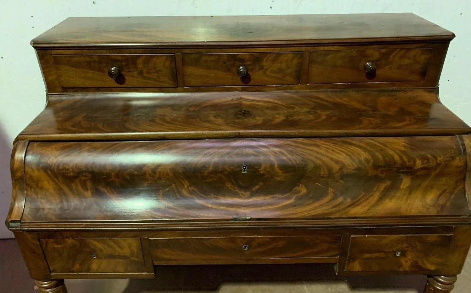 Louis Philippe 19th Century Cylinder Desk In Mahogany photo 959.86