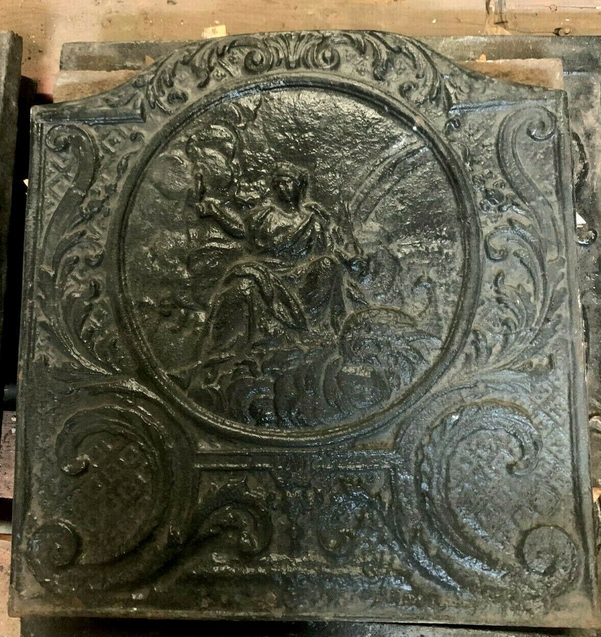 20th Century Cast Iron Fireplace Base Plate photo furniture