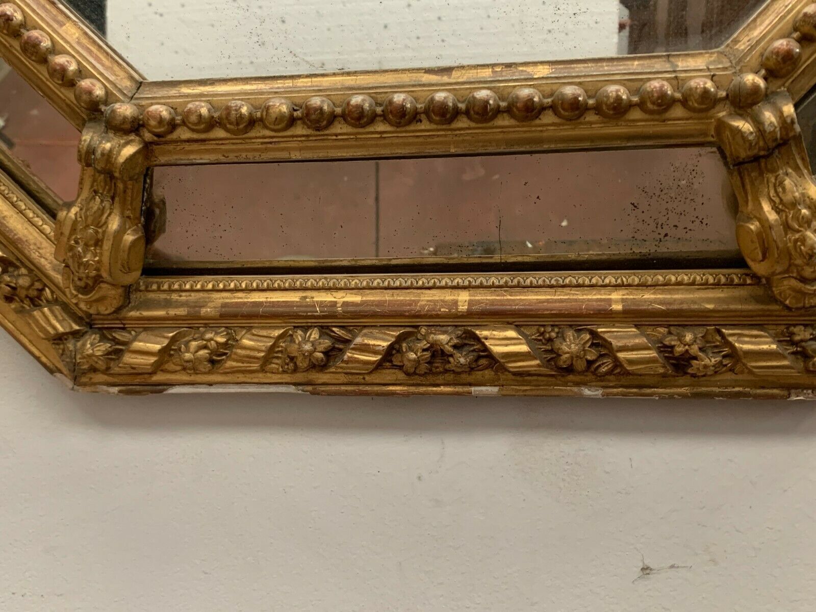 photo for sale Mirror With Closed Doors In Wood And Gilded Stucco Napoleon III Mirror 19 Century