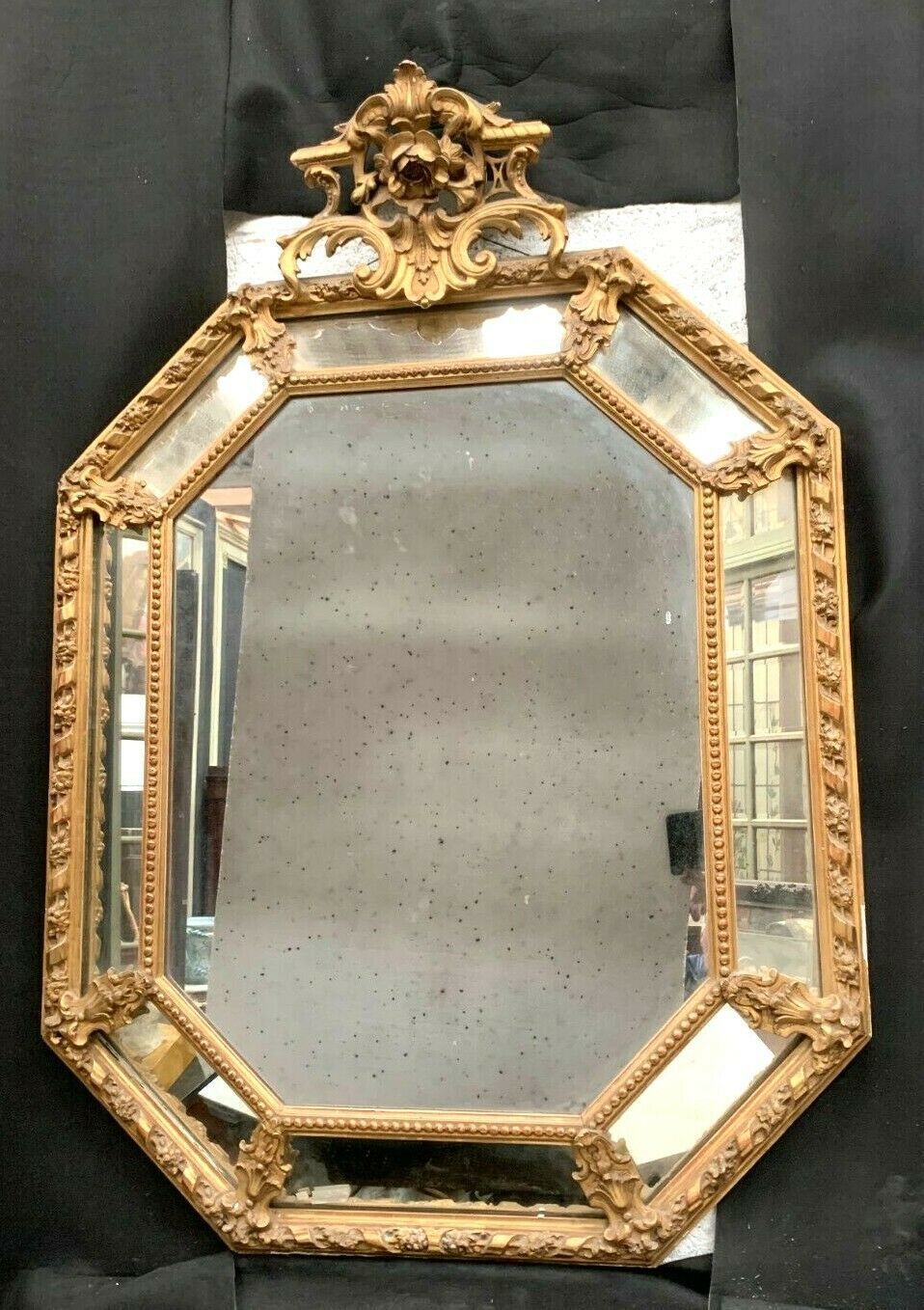 Mirror With Closed Doors In Wood And Gilded Stucco Napoleon III Mirror 19 Century photo furniture