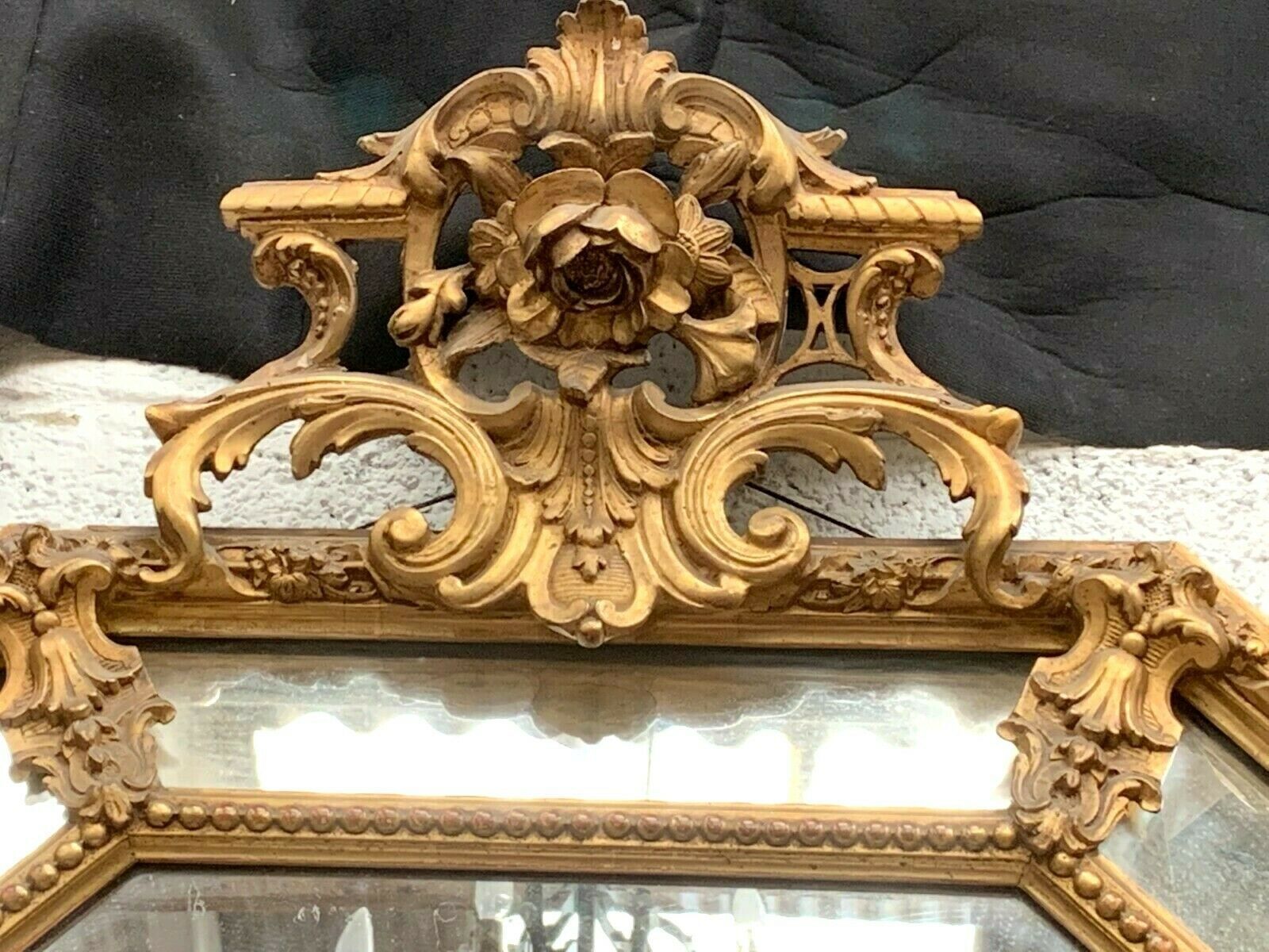 photo furniture Mirror With Closed Doors In Wood And Gilded Stucco Napoleon III Mirror 19 Century
