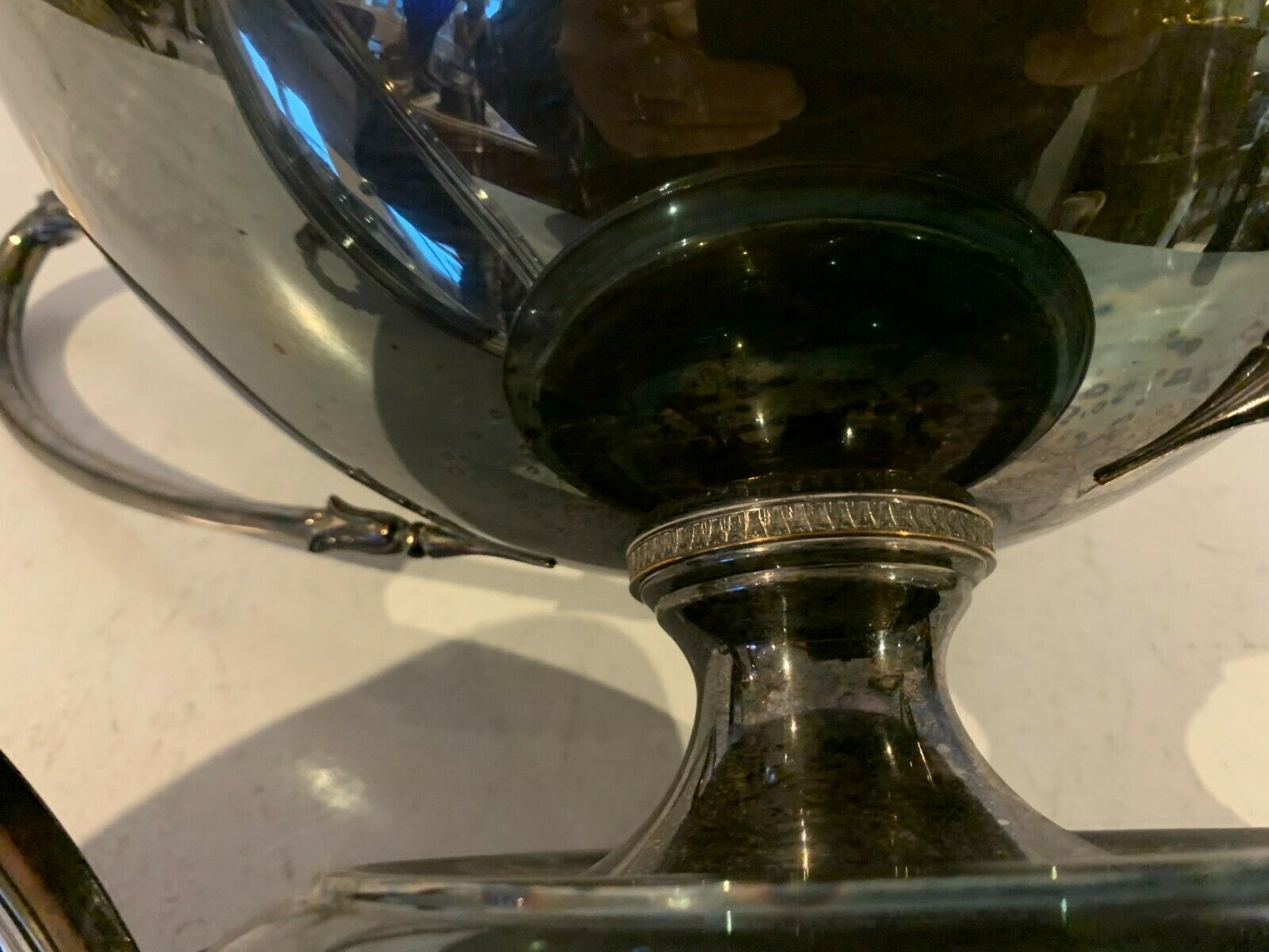 Empire Style Covered Vegetable Dish In Silver Metal Goldsmith Plasait XX Century photo vintage