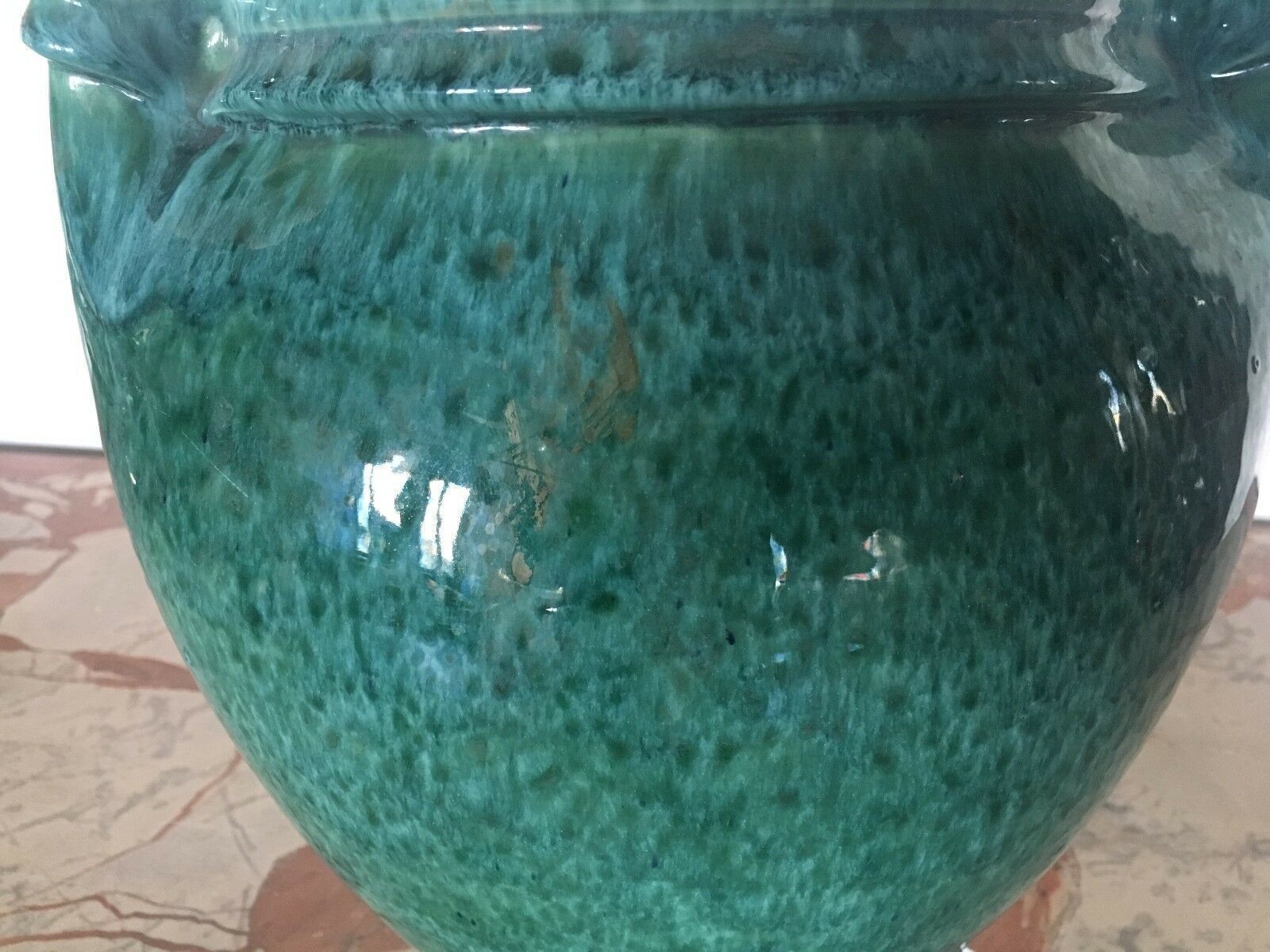 Enamelled Stoneware Vase By M Delmotte Ball Vase Pinched Neck Vase photo 324.71262675