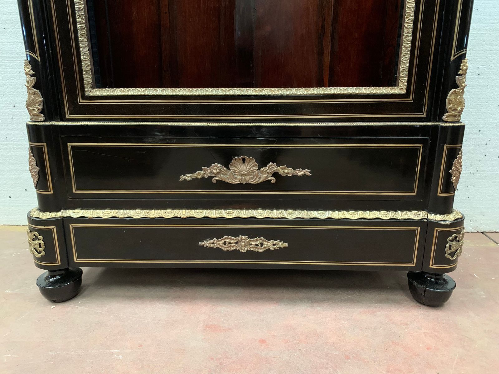 photo for sale Napoleon III Ceremonial Showcase In Black Wood And Chiseled Gilt Bronze 19th Century