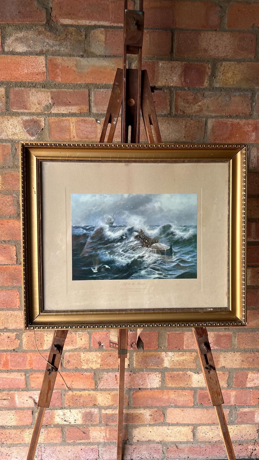 Early 1900s Maritime Print – "Off To The Rescue" – Framed & Glazed