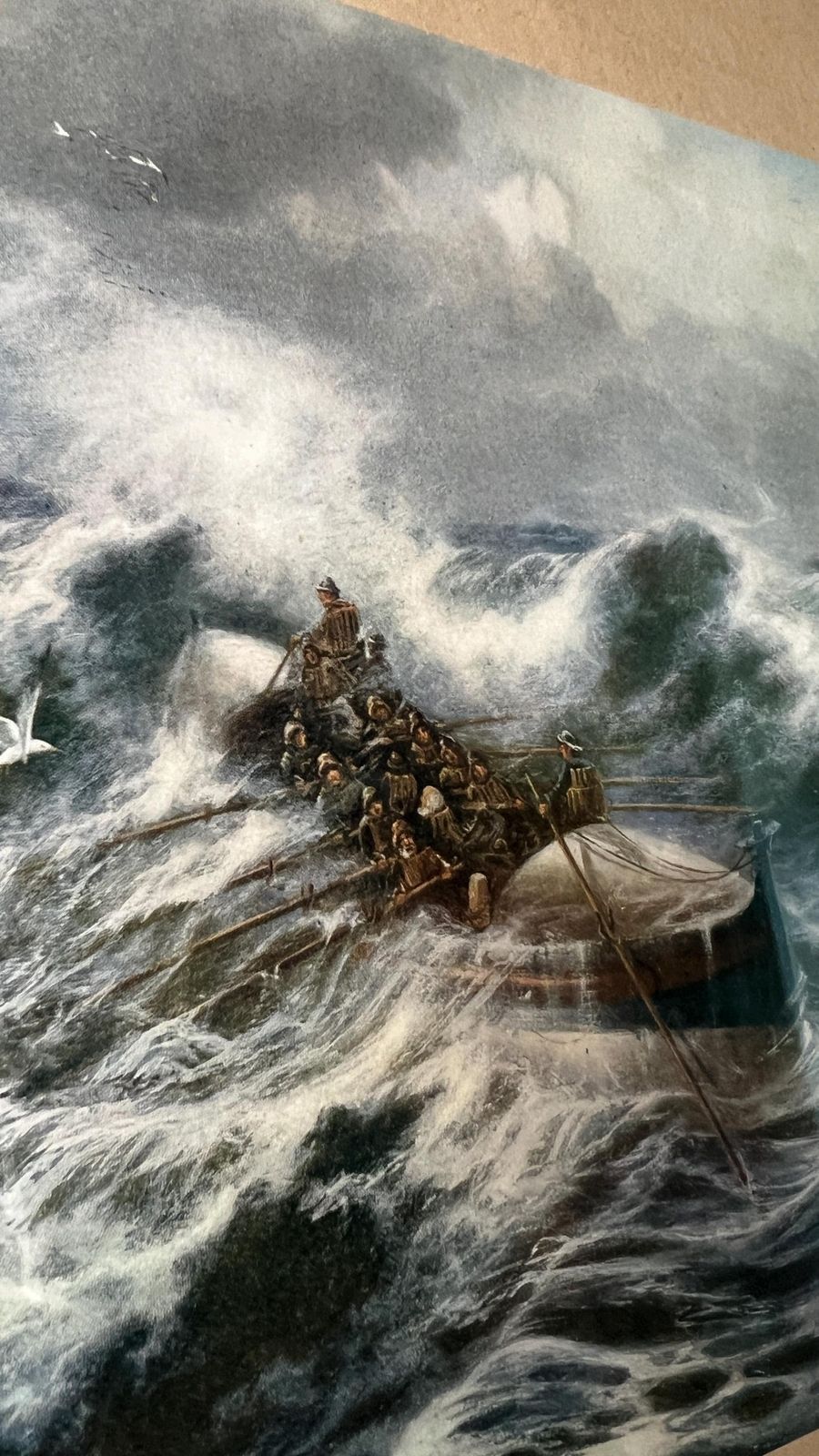 Early 1900s Maritime Print – "Off To The Rescue" – Framed & Glazed photo Art