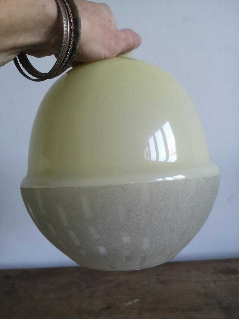 1930s Pendant Lamp Light Hanging Ceiling Decor Decorative Glass Lamp Vintage Lampshade Glass Lampshade Hand Painted Shade photo 52.0