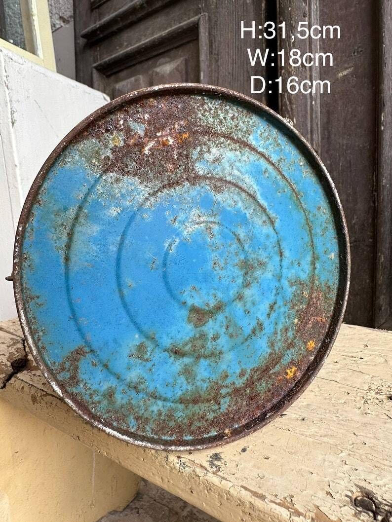 Hurricane Vintage Antique Pendant Oil Lamp Paraffin Gas Light, Rare And Collectible 1930s Hungarian, Great Patina photo vinterior