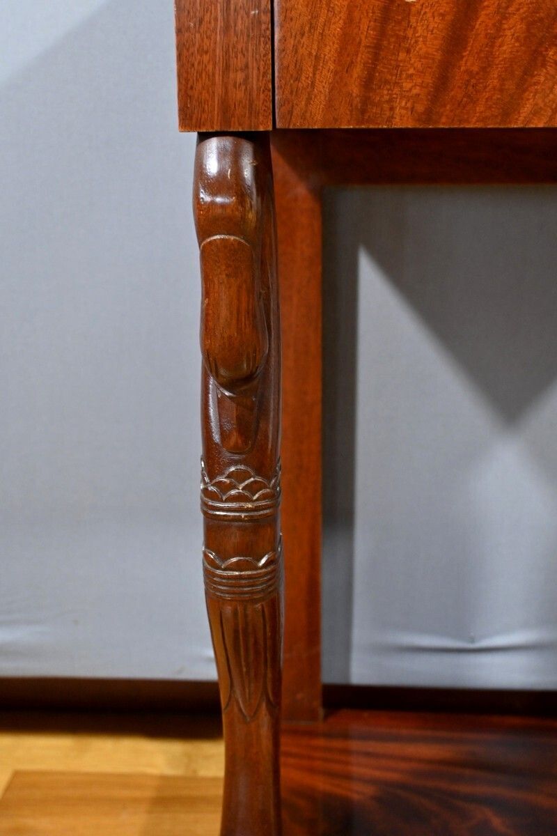 photo furniture Mahogany Bedside Table, Empire Style – Mid 20th Century