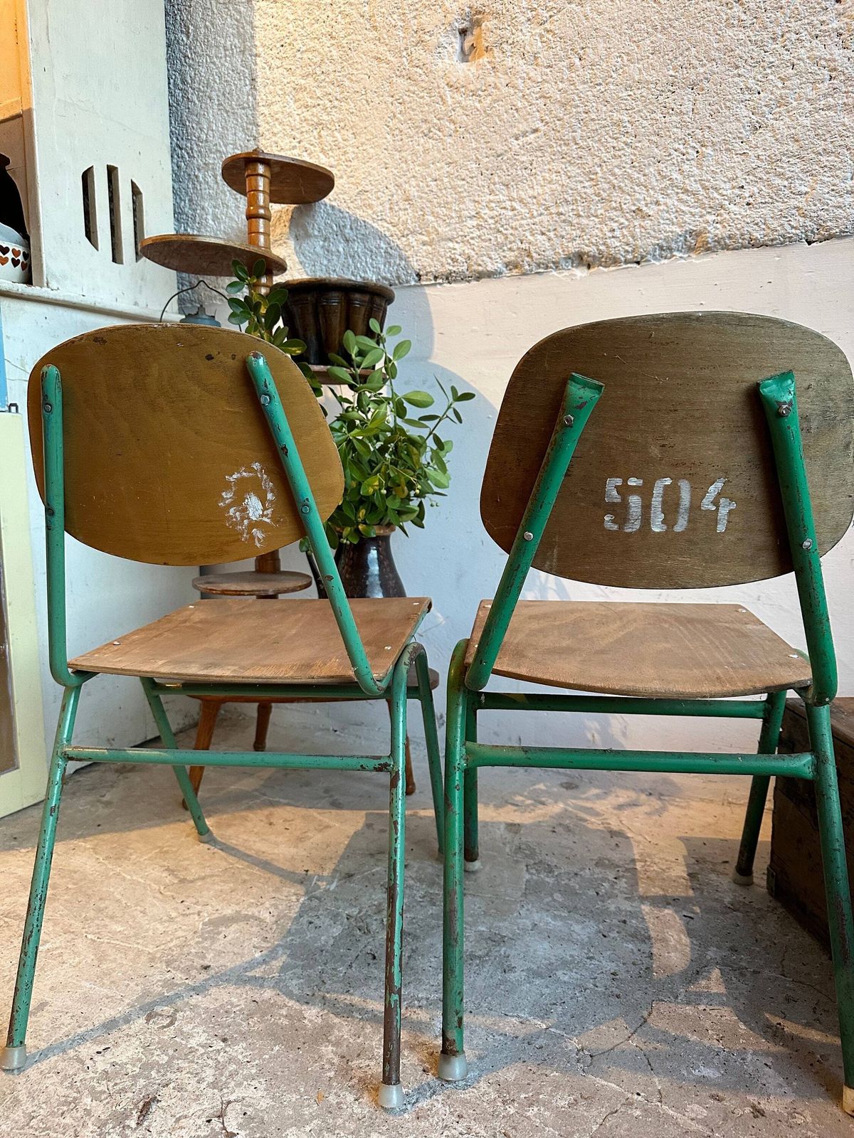 Vintage Hungarian Stacking Chairs: 1960s Maths Department Edition   Plywood Seats, Robust Metal Frames For Stylish Space Saving photo vinterior