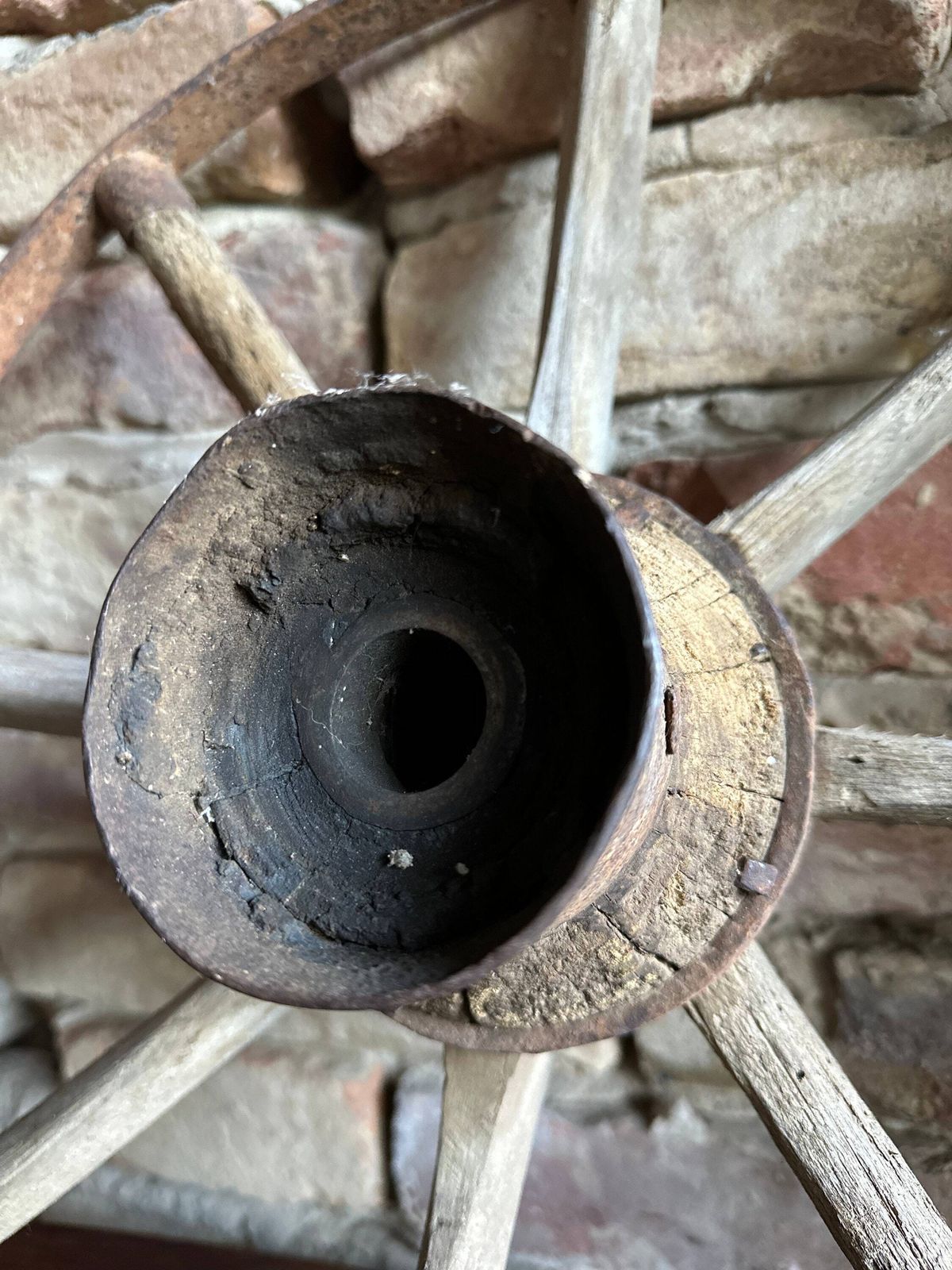 Cart Wheel Antique Old 1930s Rustic Home Decor Round Wall Hanging Gift Idea Old Wood Wall Art Primitive Wooden Wagon photo 83.0