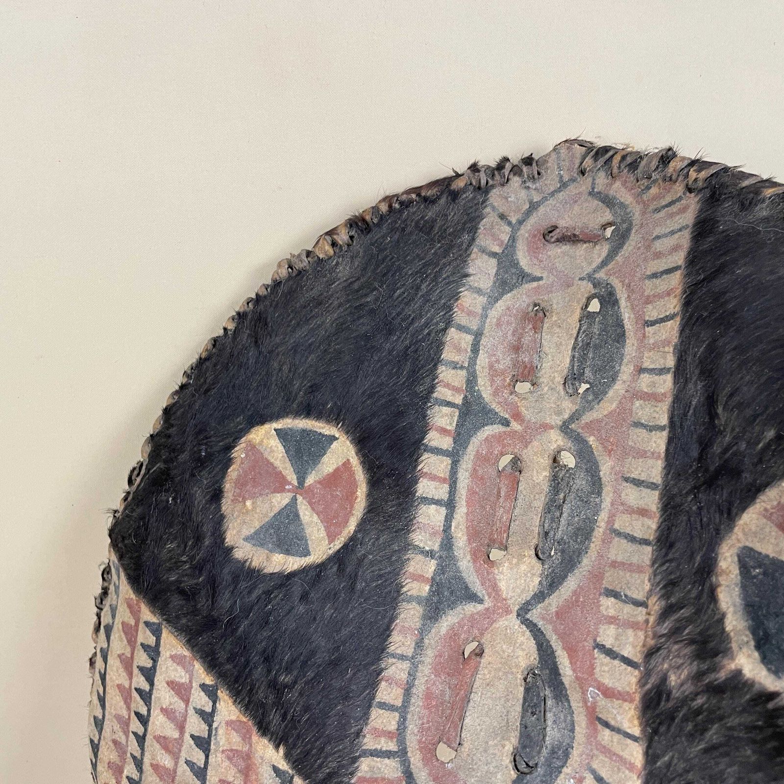 Decorative Maasai Shield African Tribal Artefact Art Handmade Cow Hide Leather Antique Old photo for sale