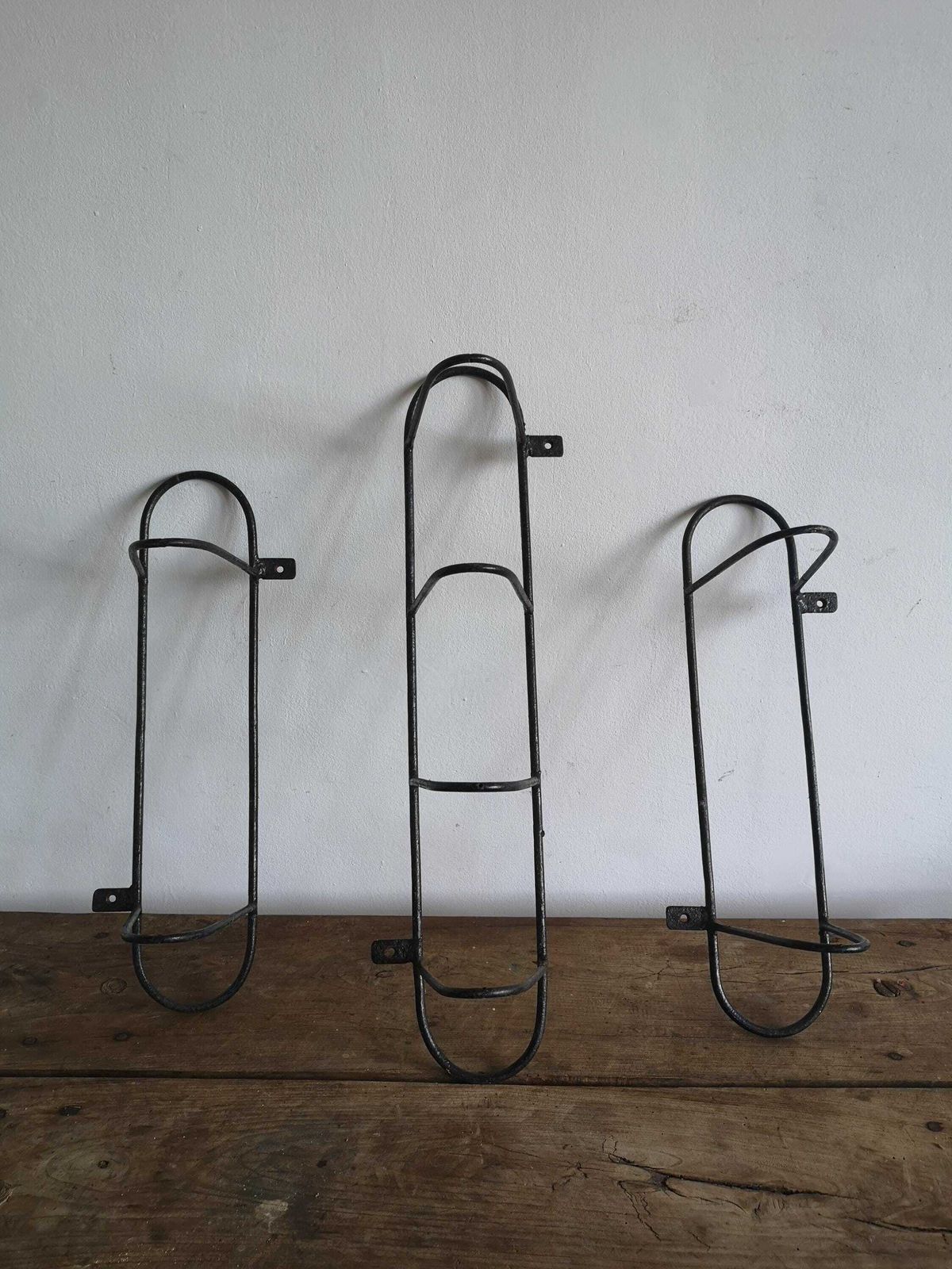 Vintage 1950s Central European Mid Century Modern Cast Iron String Shelf Brackets Strong, Robust, Stylish For Customized Shelving Delight