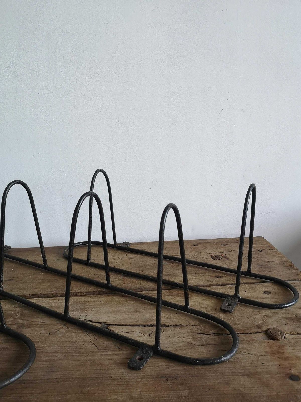 Vintage 1950s Central European Mid Century Modern Cast Iron String Shelf Brackets Strong, Robust, Stylish For Customized Shelving Delight photo for sale