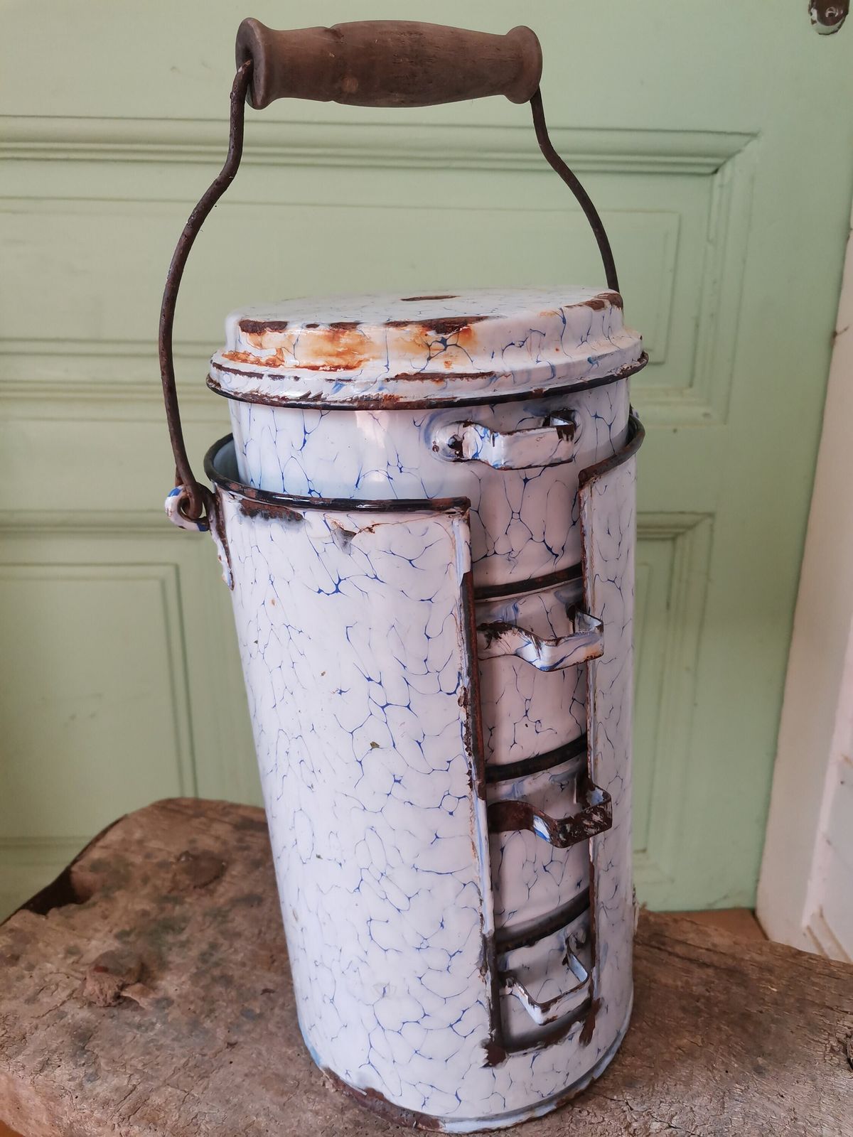 photo furniture 4 Container Tiffin Lunch Box Tin, Take Away Picnic Vintage Retro Food Carrier Snack Box, Storage Container Collectible Rare Vintage Decor