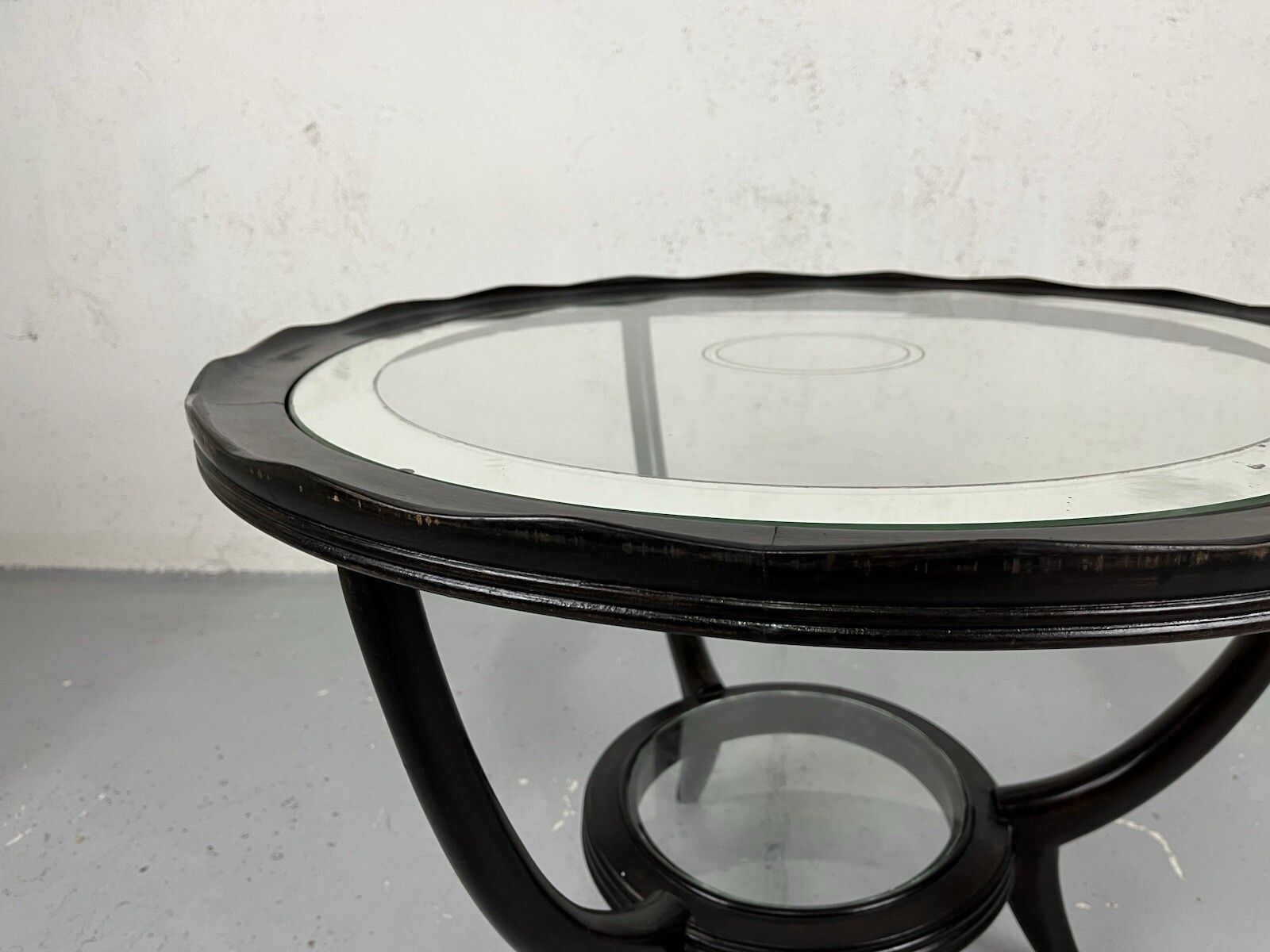 Paolo Buffa 1950’s Vintage Design Wooden Glass Coffee Table photo vinterior