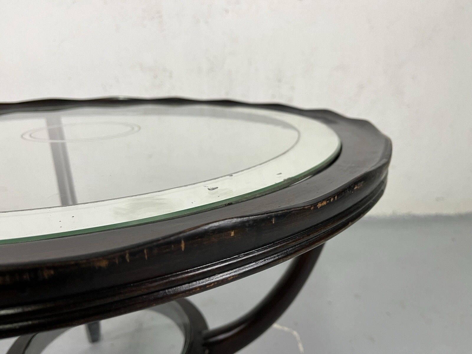 Furniture Paolo Buffa 1950’s Vintage Design Wooden Glass Coffee Table photo