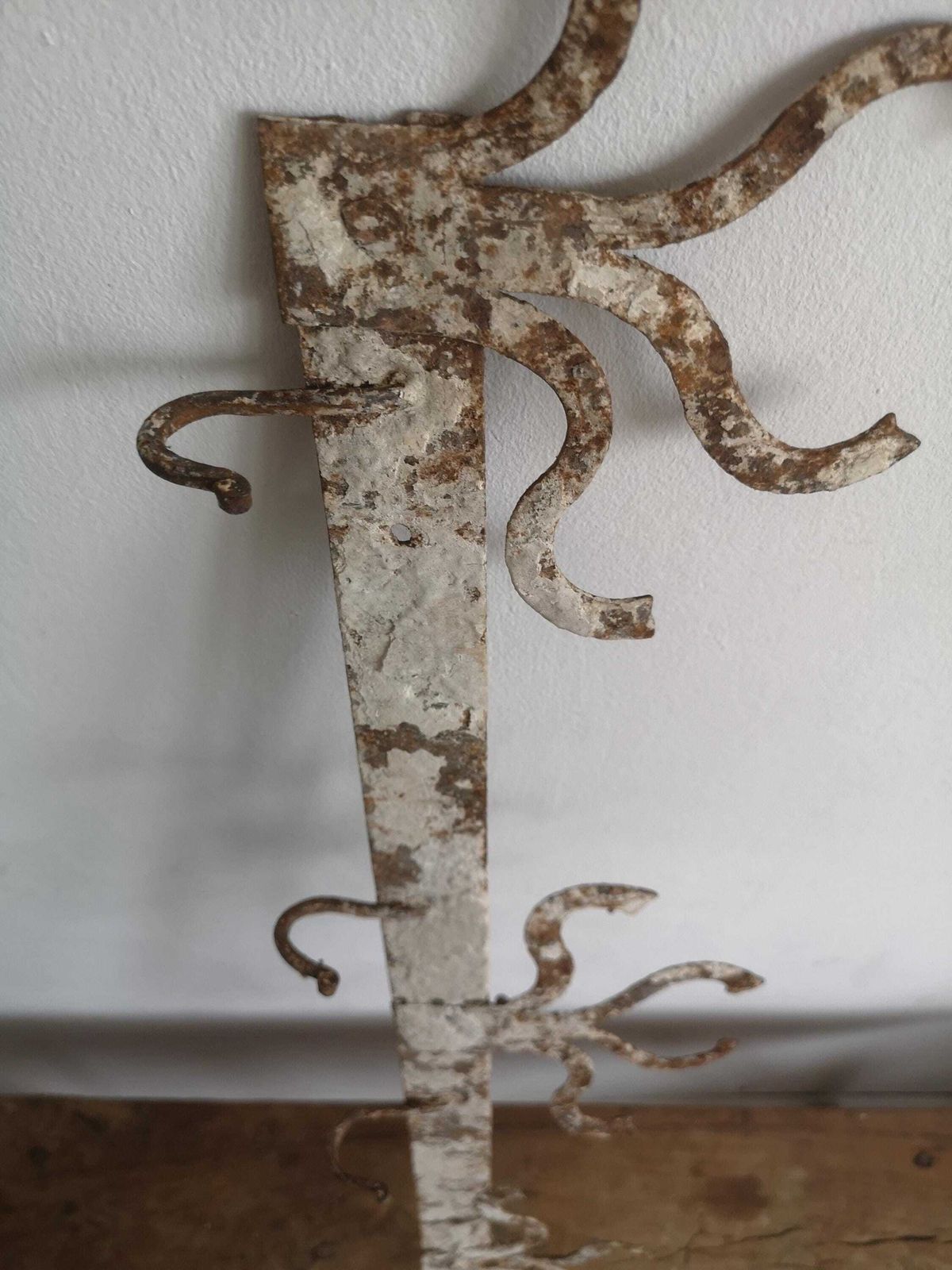 Old Strong Coat Hook Rustic And Metal High Patina Farm Barn Unique Hand Made Imperfect Shape, Wabi Sabi, Hats, Scarfs Hallwa photo 66.0