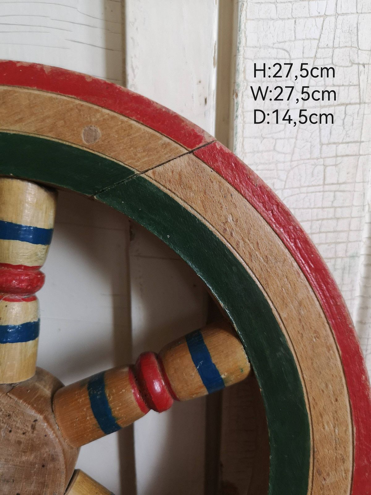 Spinning Wheel Antique Old 1930s Rustic Home Decor Round Wall Hanging Gift Idea Old Wood Wall Art Primitive Wooden Spinning Wheel photo 57.0