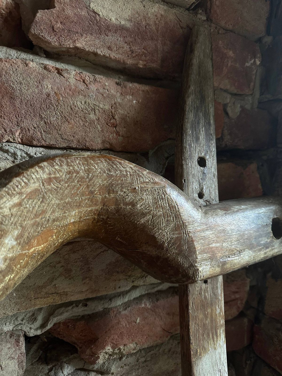 Authentic C1800s Hungarian Goat Cart Wagon Part: Gnarly Wood, Historical Charm For Wall Decor Or Upcycling Hand Made Barn Find photo Home Decor