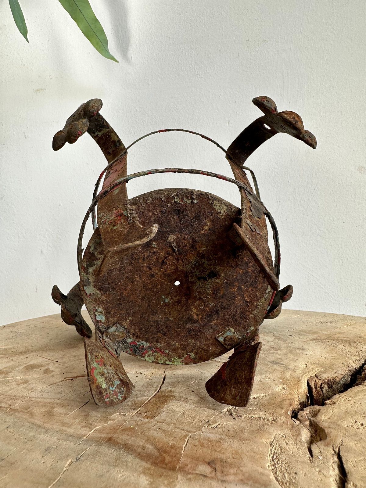 Hand Made Wagon Candle Lamp Holder, Over 100 Years Old Decorative Cart Light Holder. Collectible Rustic Decor photo for sale