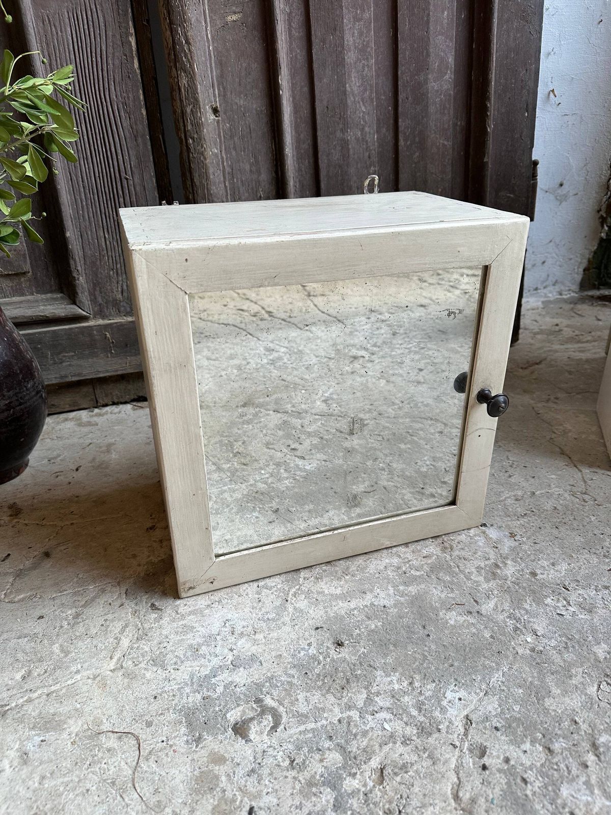 Cute Shabby Wooden Apothecary Bathroom Medical Cabinet Small Jewelry Box Mini Chest Herb Cupboard Tea White Chippy Hand Made Primitive