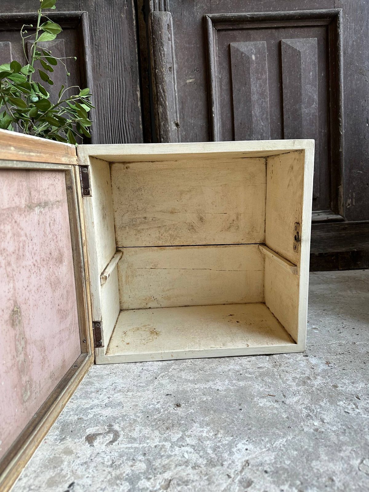 Cute Shabby Wooden Apothecary Bathroom Medical Cabinet Small Jewelry Box Mini Chest Herb Cupboard Tea White Chippy Hand Made Primitive photo furniture