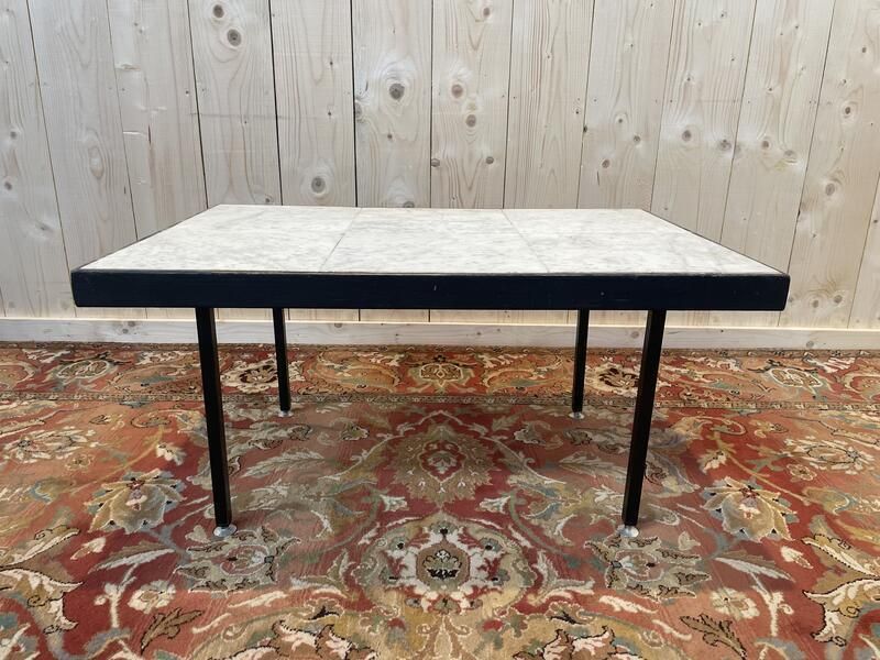 Table Basse 1960 Plateau Marbre photo for sale