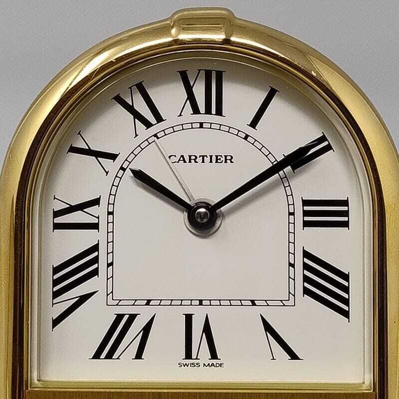 1980s Gorgeous Cartier Romane Alarm Clock Pendulette. Made In Swiss photo for sale