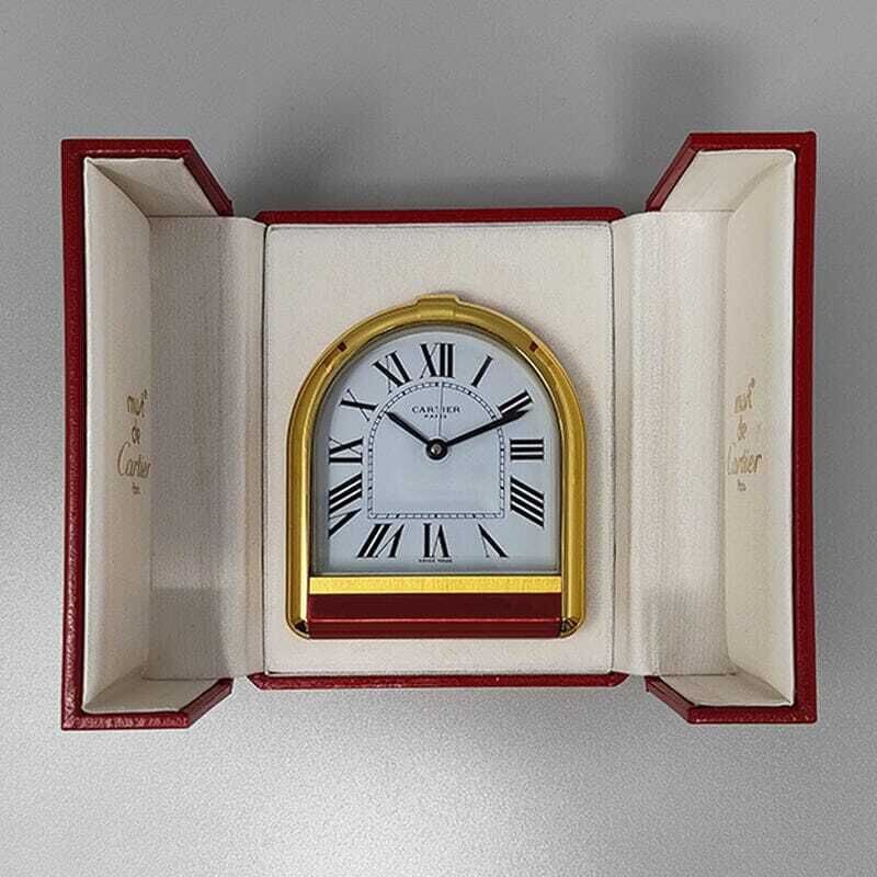photo furniture 1980s Gorgeous Cartier Romane Alarm Clock Pendulette. Made In Swiss