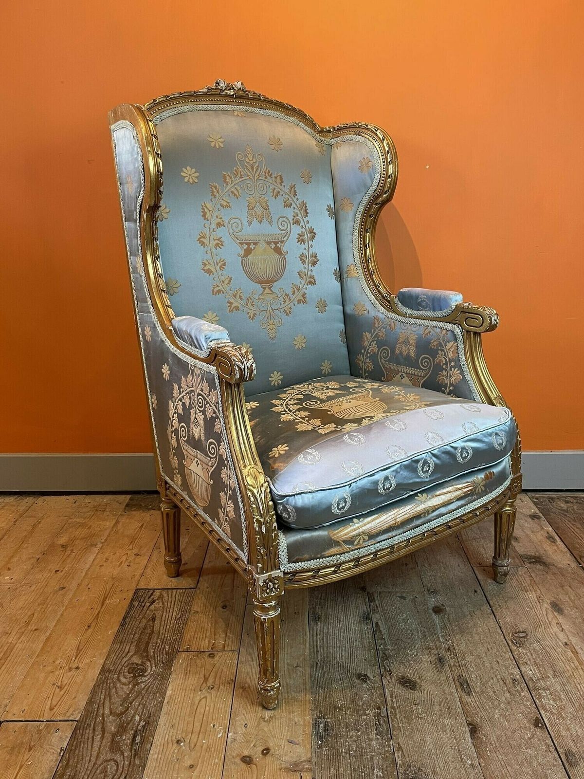 19th Century French Giltwood Wingback Armchair photo furniture