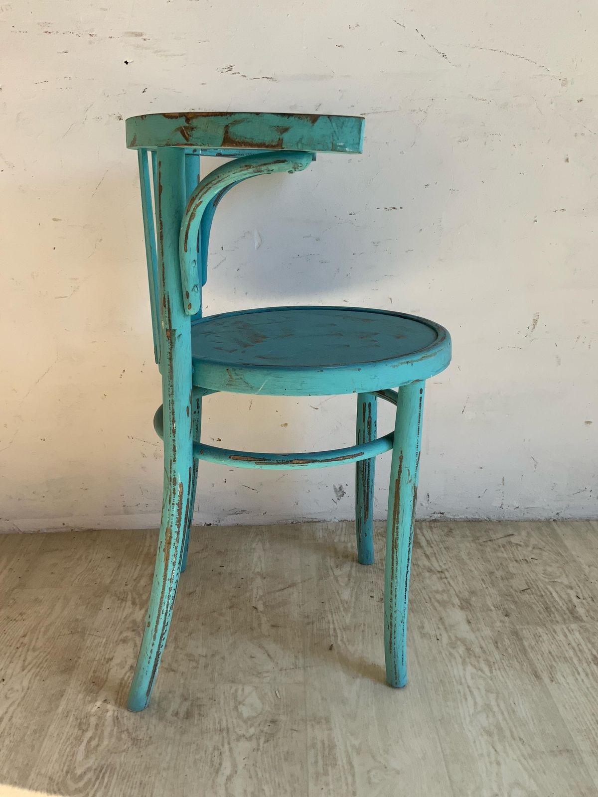 Antique Thonet Style Chair:1890s Austrian Elegance Solid Oak Wood| Reclaimed From Budapest Tea House| Timeless Art For Your Home Décor Blue photo vintage