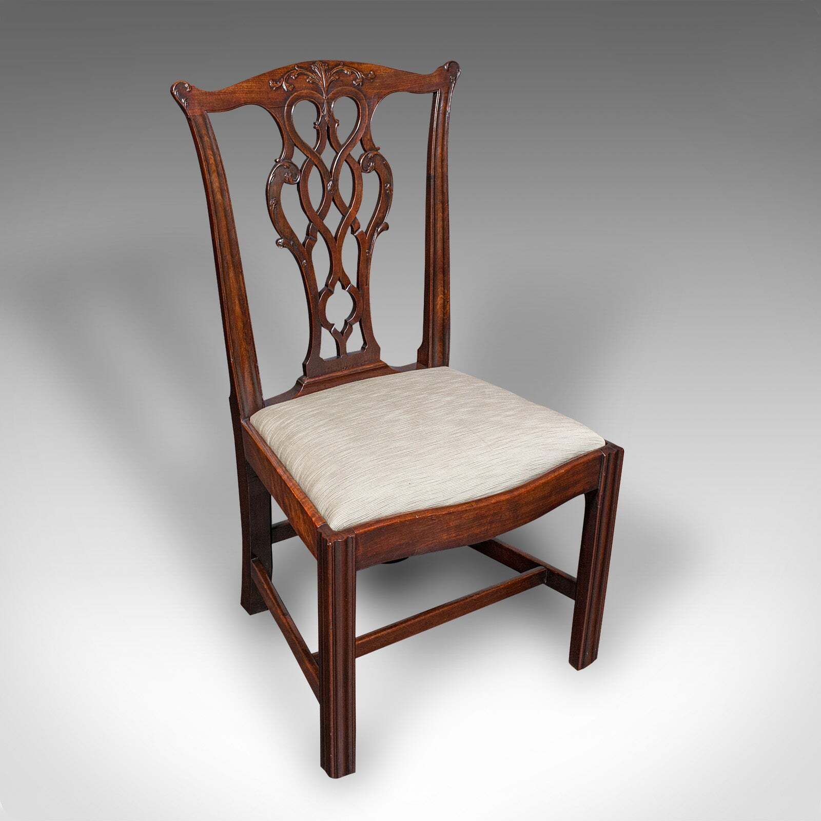4 Antique Dining Room Chairs, English, Seat, After Chippendale, Georgian, C.1800 photo furniture