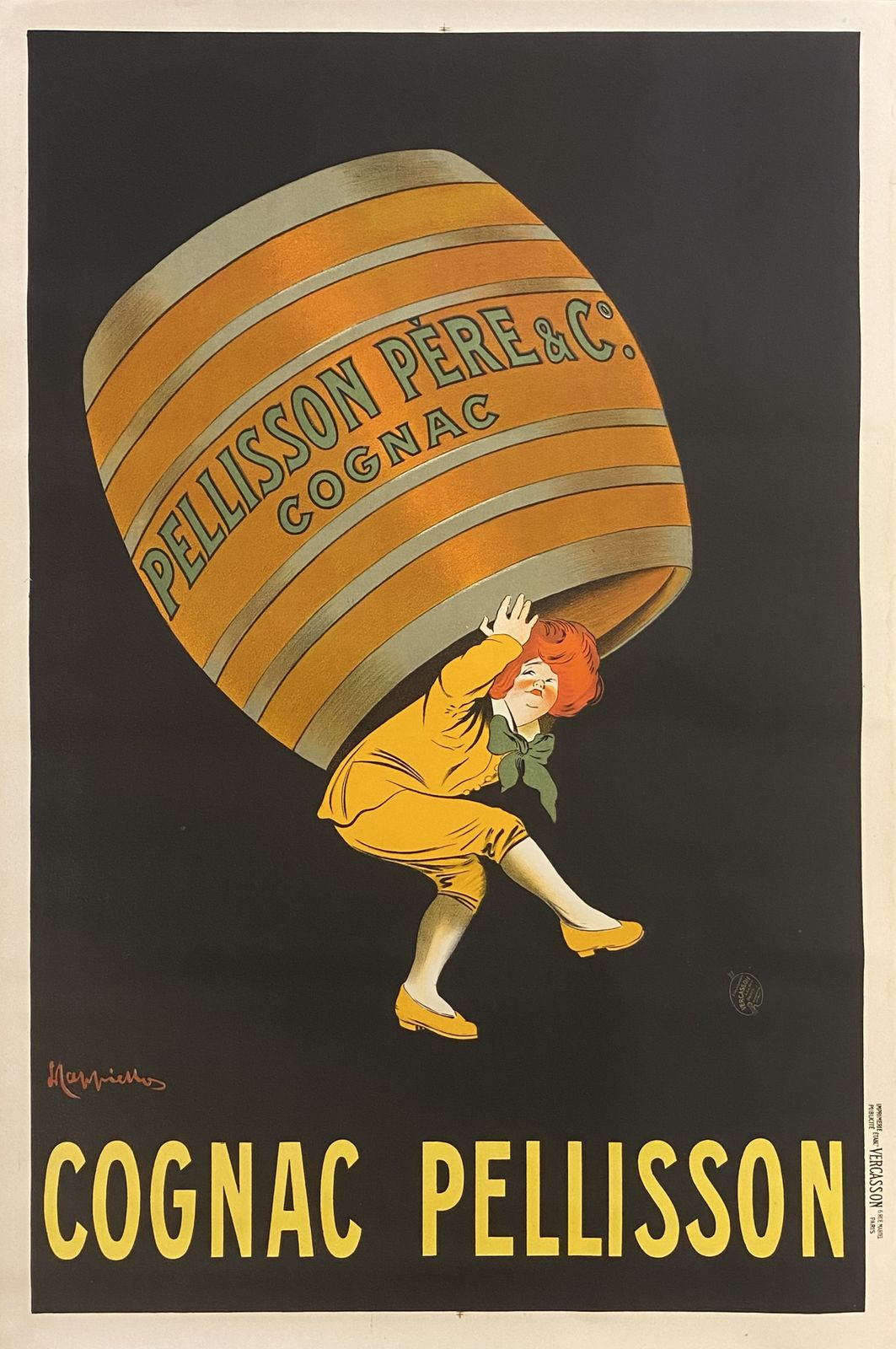 Leonetto Cappiello, C.A. 1920s   Cognac Pellisson   Original Vintage Lithographic Affiche