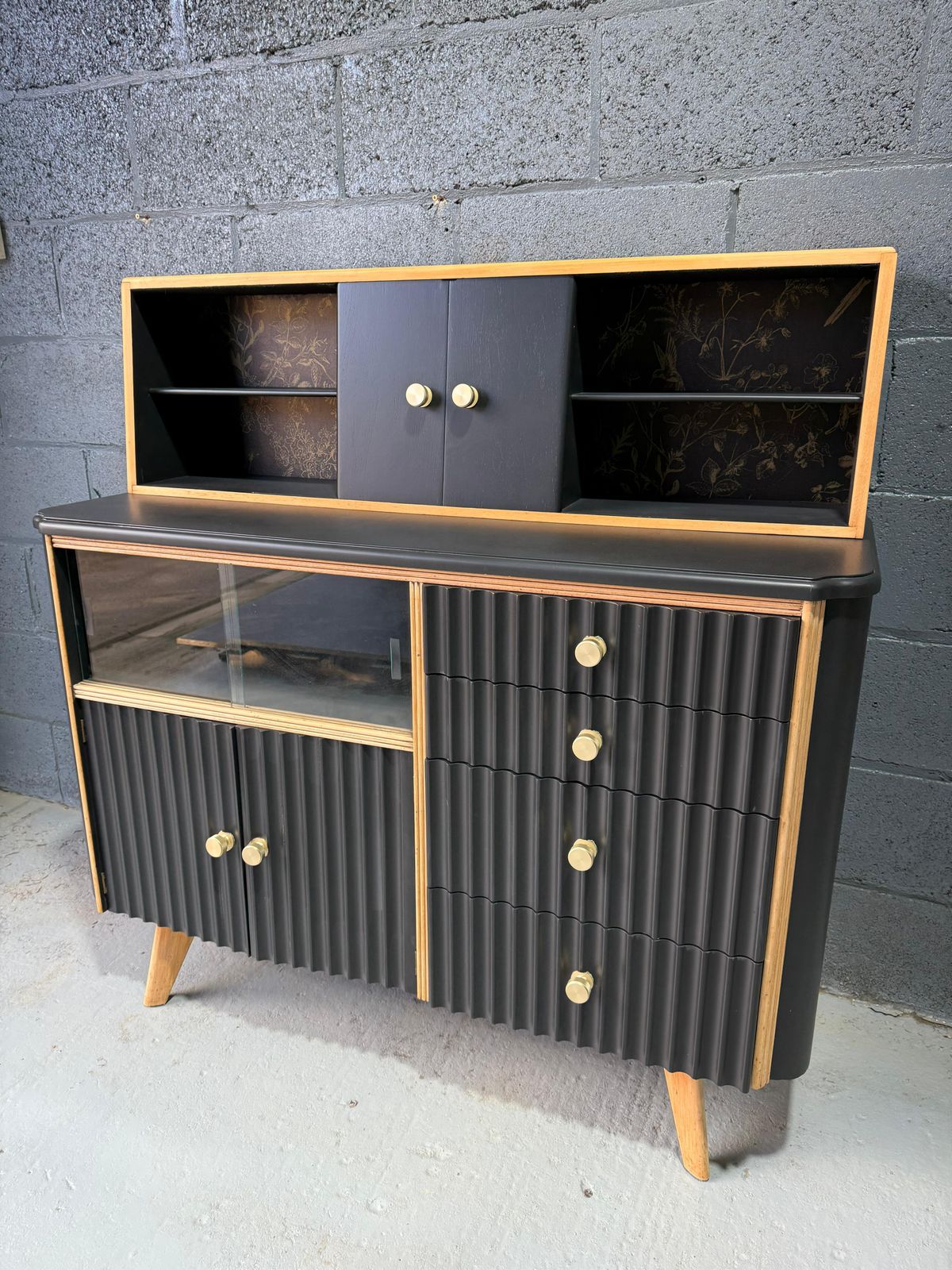 Retro Cabinet/Dresser Painted In F&B Jet Black. photo furniture
