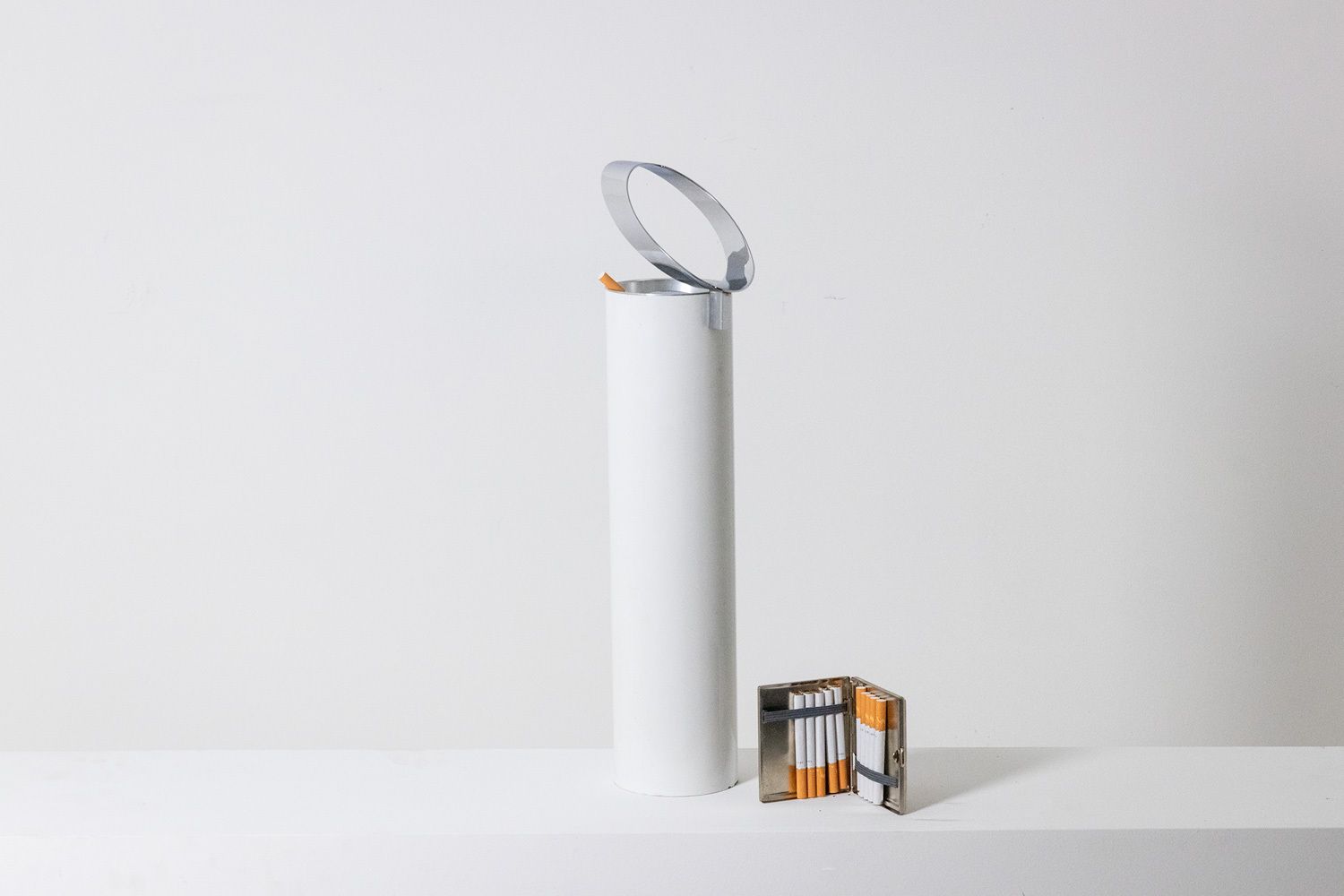 Maison Jansen. Ashtray In Lacquered And Chromed Metal. 1970s. photo for sale