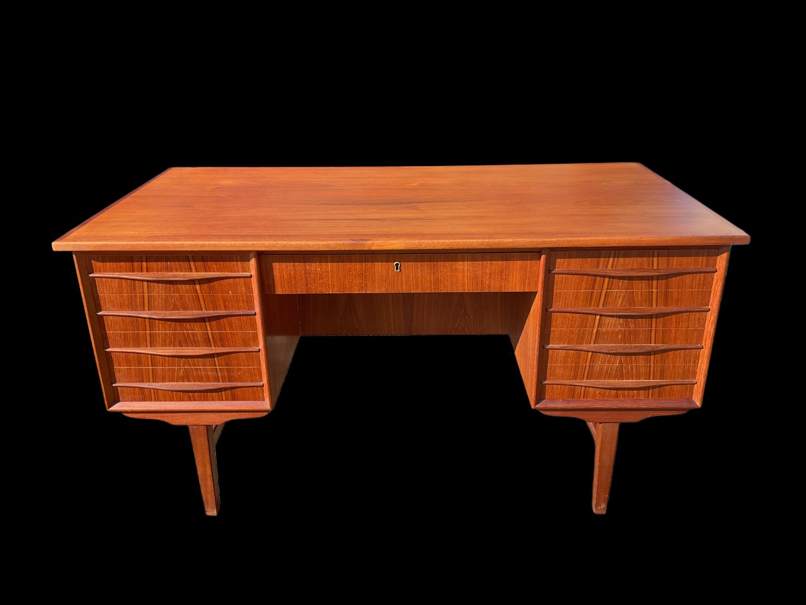 Danish Teak Pedistal Desk In Mid Century Design 1970s photo furniture