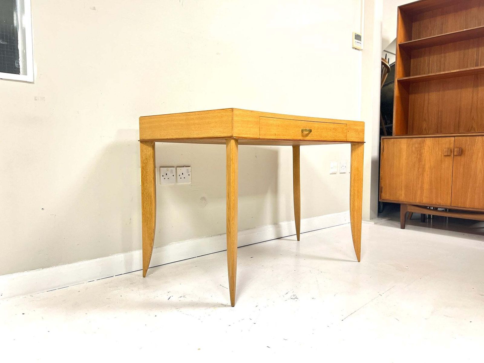 Attributed To Maison Dominique, French Sycamore Desk photo furniture