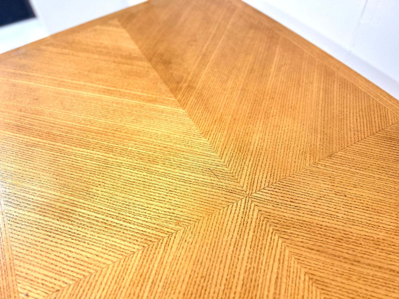 Attributed To Maison Dominique, French Sycamore Desk photo vintage