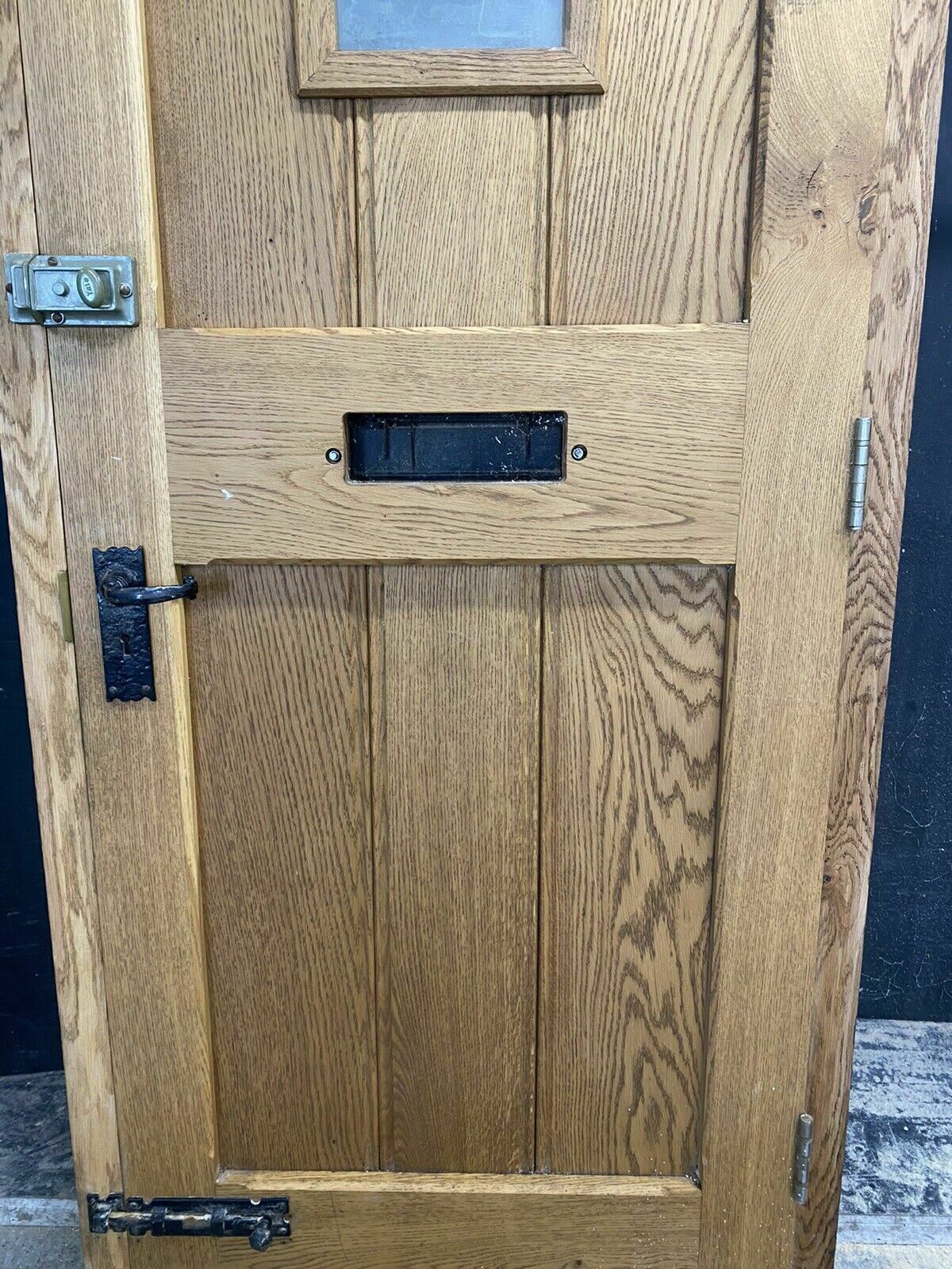 photo furniture Heavy Solid Oak Front Door +Frame Reclaimed Bespoke Hardwood Glazed Arts Crafts