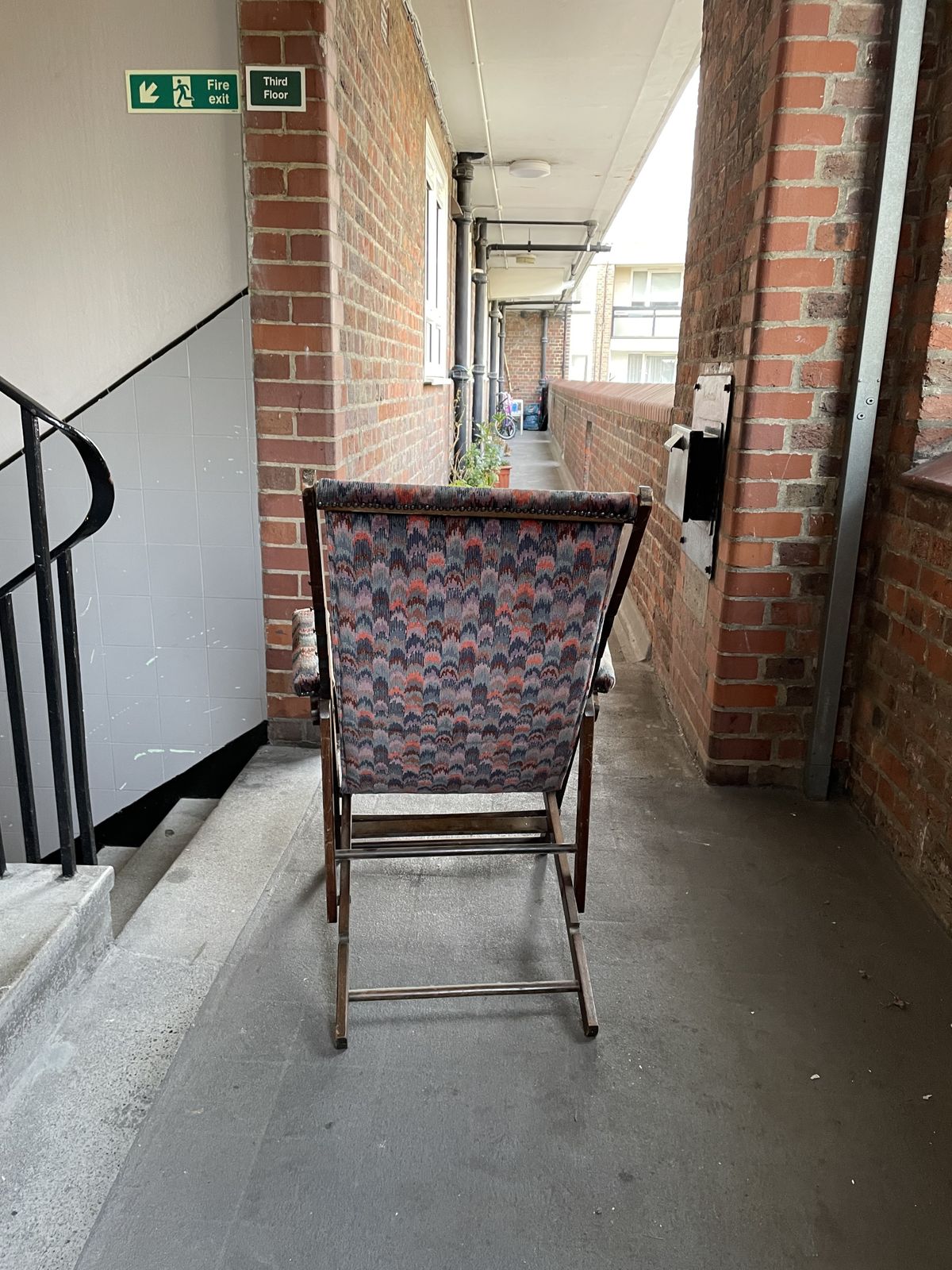 Vintage Deck Chair With Velvet Seat And Arm Bolsters photo furniture