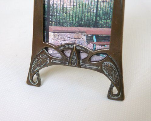 photo furniture Art Nouveau Patinated Bronze Floral Picture Frame With Vine Panicles, France, 1890s