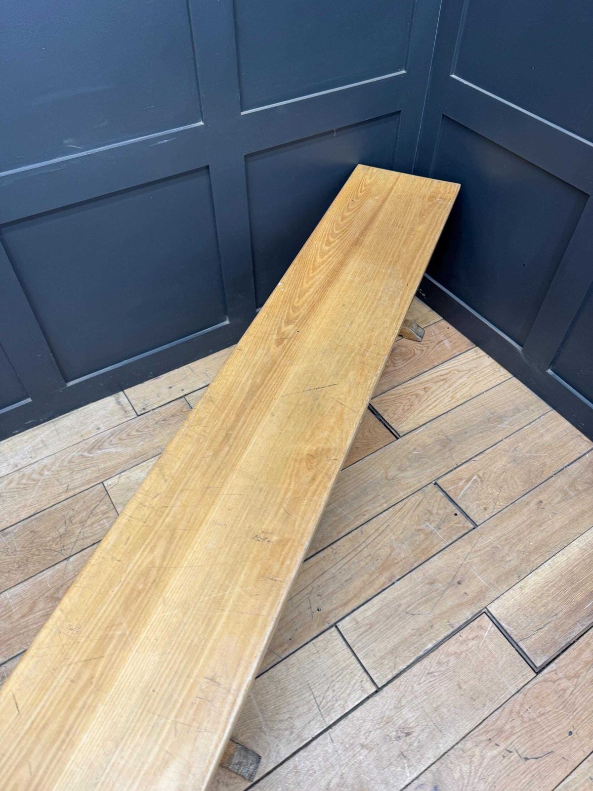 Long Vintage Oak School Bench Seat / Hallway Seating / Leys School Cambridge / A photo 375.0
