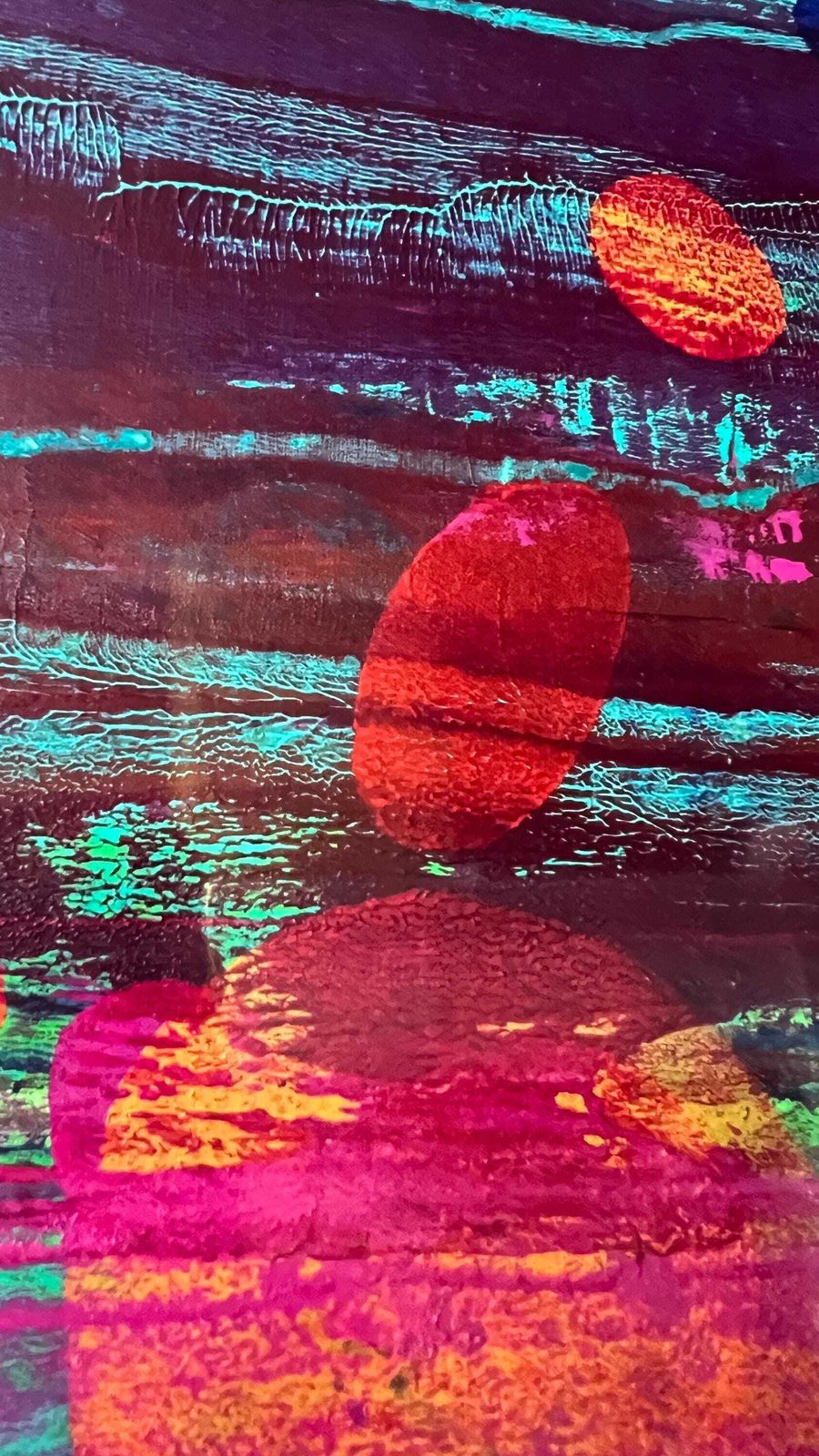 Framed Acrylic Painting "Bubbles" By Rae Flack – Contemporary Abstract Art photo vinterior