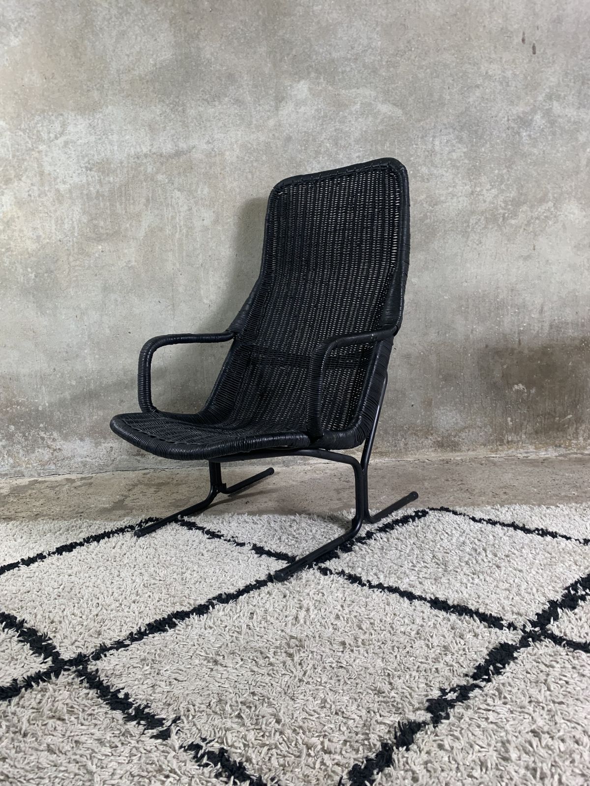 Model 514 C Lounge Chair In Rattan By Dirk Van Sliedregt For Gebroeders Jonkers Noordwolde, 1960s photo buy