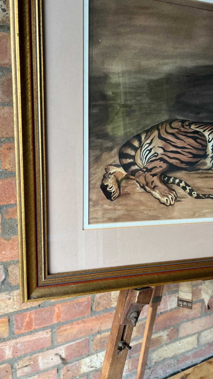 Framed Watercolour Painting Of A Tiger – Wildlife Art photo for sale
