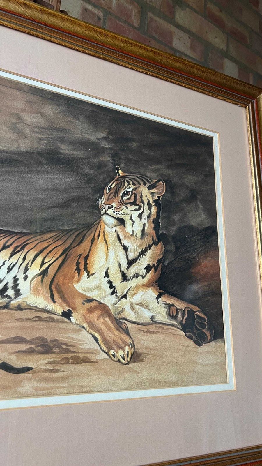 Framed Watercolour Painting Of A Tiger – Wildlife Art photo buy