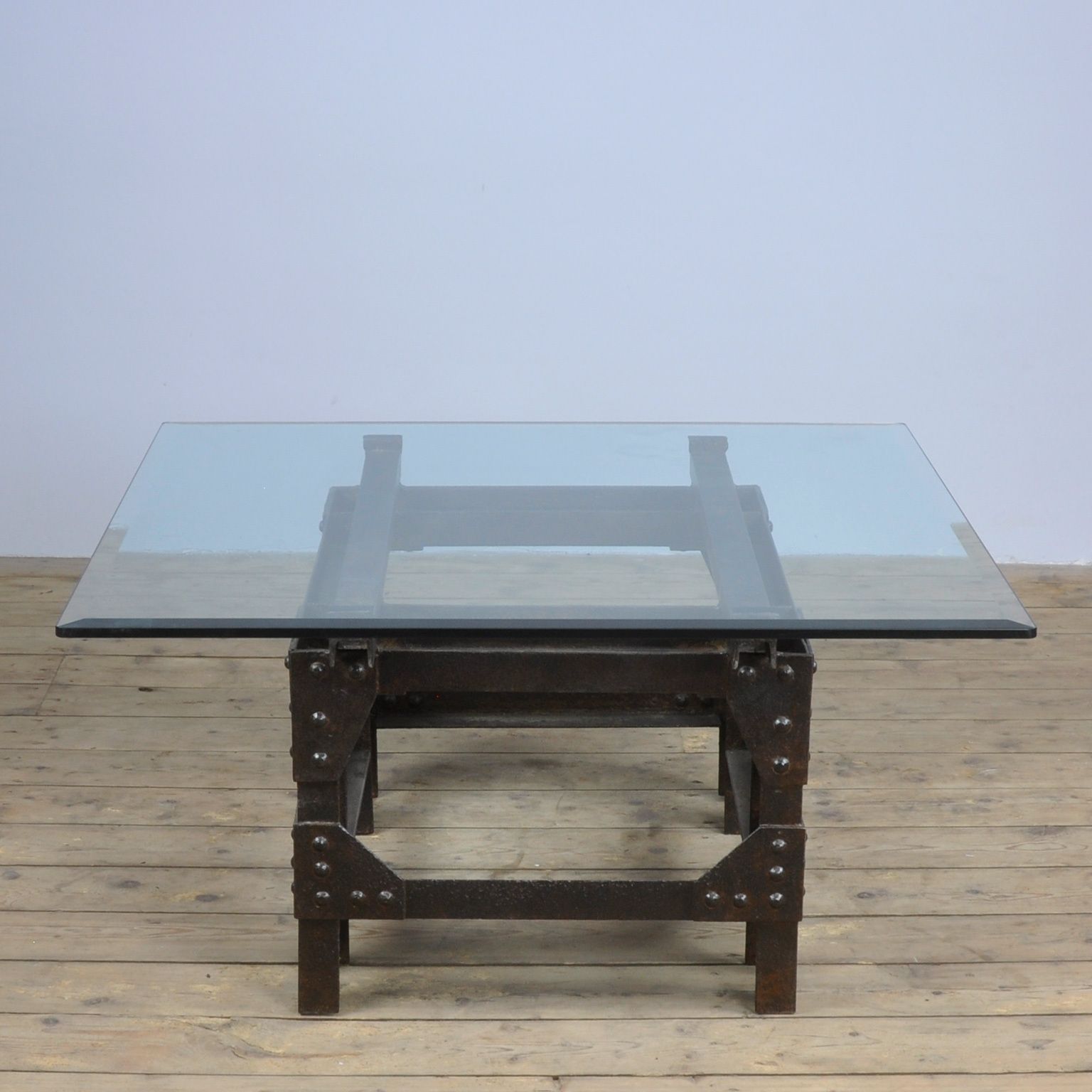Coffee Table Of Cast Iron And Glass Top photo Furniture